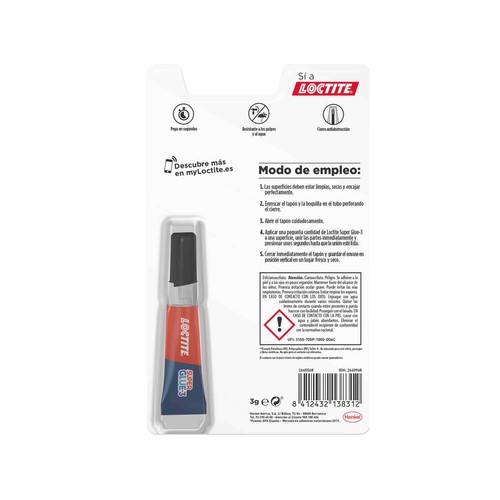 Pegamento instantáneo LOCTITE Super Glue 3 Original, 3grs.
