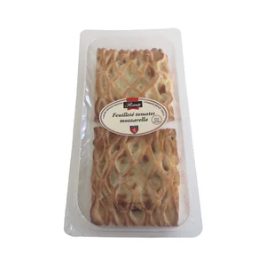 RANDY Hojaldre relleno de tomate y queso mozzarella listo para calentar y comer 140 g.