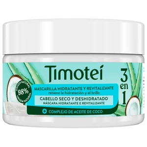 TIMOTEI Mascarilla capilar 3 en 1 para cabellos secos y deshidratados 300 ml.