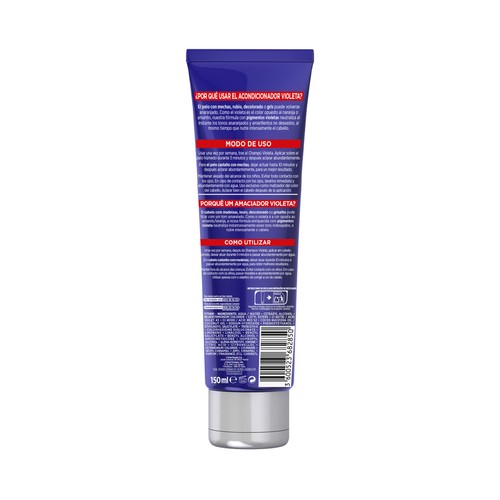 ELVIVE Color vive Mascarilla violeta matizadora, con efecto anti-anaranjado para cabellos con mechas, grises o rubios 150 ml.