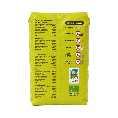 ECOLECERA Alubia (judia) blanca de Aragón, 100% ecológica 500 g.