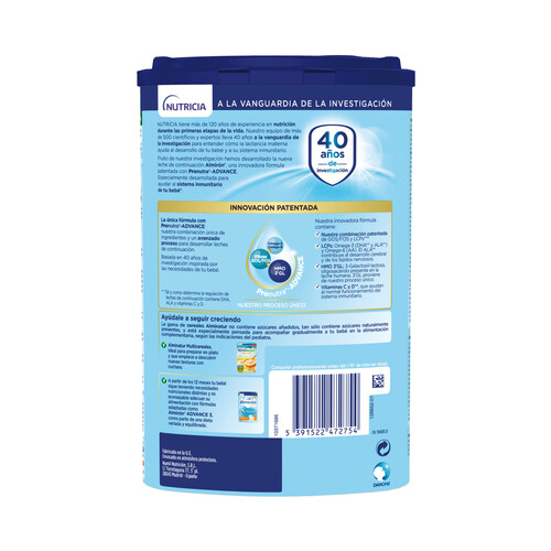 ALMIRÓN Leche (2) de continuación a partir de 6 meses ALMIRÓN Advance 2 800 g.