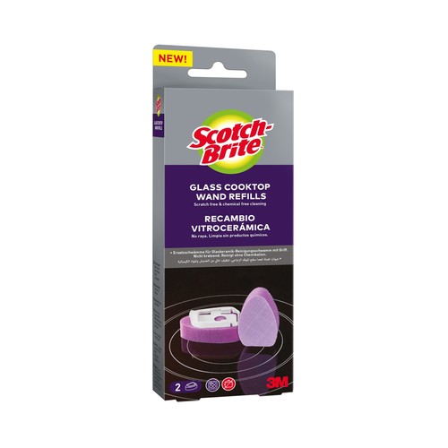 SCOTCH-BRITE Recambio de estropajos que no rayan, especiales para vitroceramica 2 uds.