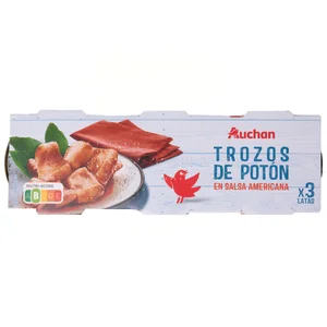 PRODUCTO ALCAMPO Trozos de pota en salsa americana 3 uds x 51 g.