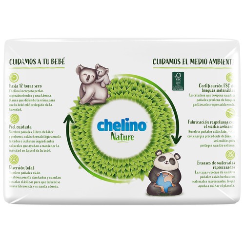 CHELINO Nature Pañales talla 2 para bebés recién nacidos (3-6 kg) 28 uds.