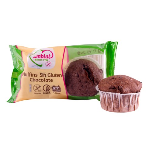 Muffins sin gluten de chocolate SINBLAT 2 uds. 90 g.