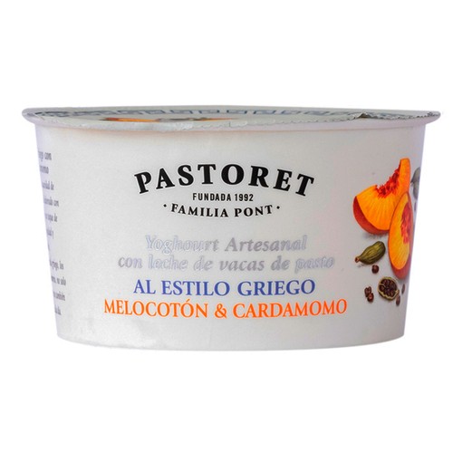 PASTORET Yogur azucarado estilo griego con melocotón y cardamomo 150 g.