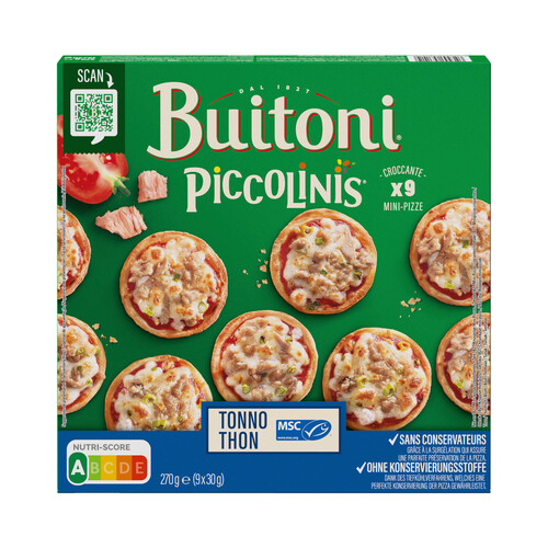 PICCOLINIS Minipizza congelada con atún de Buitoni 9 x 30 g.