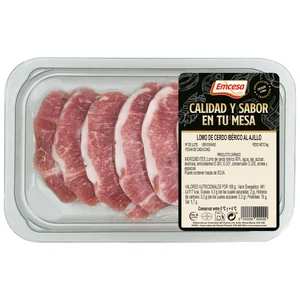 EMCESA Filetes de lomo de cerdo ibérico al ajillo 200 g.
