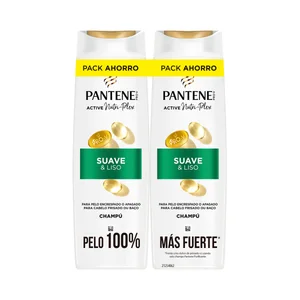 PANTENE Pro-v suave & liso Champú para cabellos encrespados o apagados 2 x 325 ml.