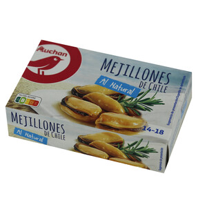 PRODUCTO ALCAMPO Mejillones al natural PRODUCTO ALCAMPO lata de 68 g.