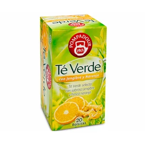 POMPADOUR Té verde con jengibre y naranja 20 uds. 35 g,