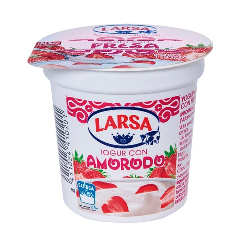 LARSA Yogur natural con trozos de fresas  125 g.