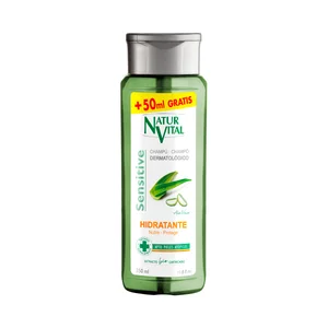 NATUR VITAL Champú dermatológico hidratante con aloe vera NATUR VITAL Sensitive 350 ml.