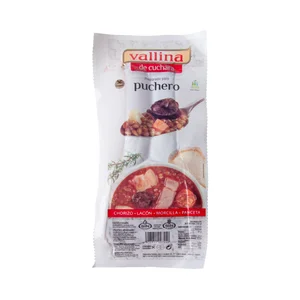 Vallina Preparado para puchero con chorizo y morcilla ahumados y lacón y panceta curados 400 g.