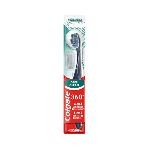 COLGATE Cepillo de dientes medio, para limpieza interdental y de encías COLGATE 360º.