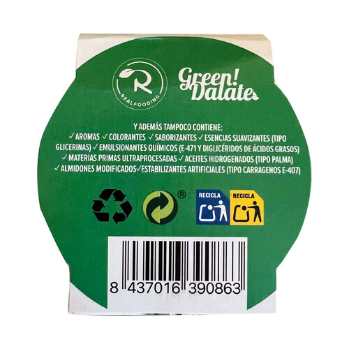 REALFOODING Tarrina de helado de leche con cacao, elaborado con ingredientes naturales REALFOODING 500 ml.