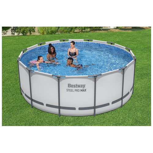 Piscina tubular con estructura metálica BESTWAY medidas 3,66x1,22 mts. con depuradora 2.006 litros/hora, escalera y cobertor