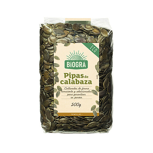 Pipas de calabaza ecológicas BIOGRA 250 g.