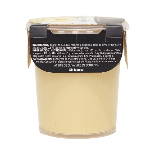 SANTA TERESA Crema de coliflor con manzana, elaborada sin conservantes, ni aditivos ni espesantes SANTA TERESA 400 ml.