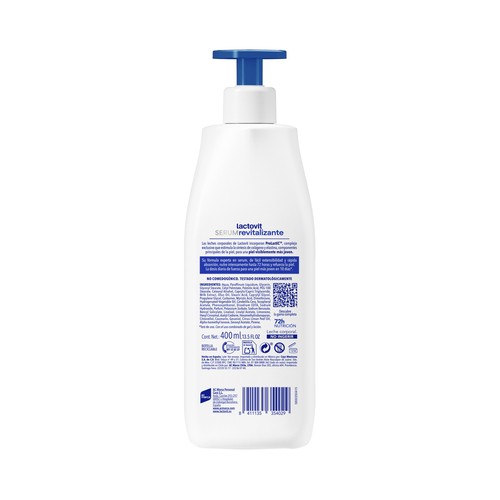 LACTOVIT Revitalizante Leche - serúm corporal nutritivo para pieles normales a secas 400 ml.