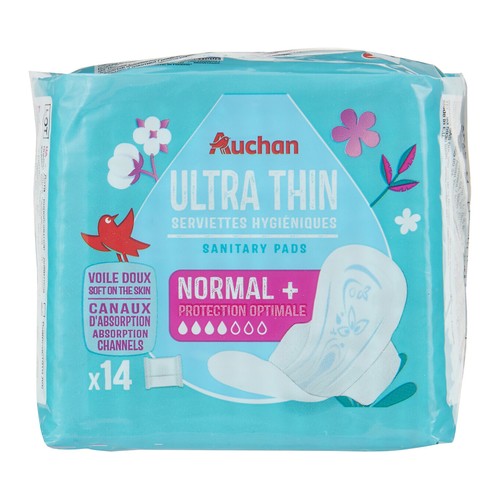 PRODUCTO ALCAMPO Compresas normal+, super finas y con alas 14 uds.