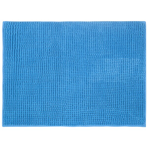 Alfombra de baño tejido nudo 100% microfibra color azul, 1150g/m², ACTUEL.