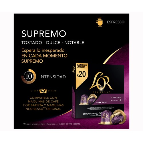 L'OR Café en cápsulas sontuoso 20 uds. 104 g.