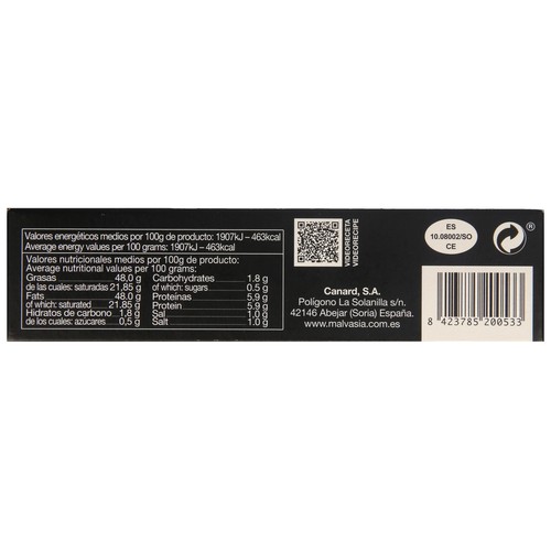 MALVASIA Bloc de foie gras de pato especial para untar 100 gr.