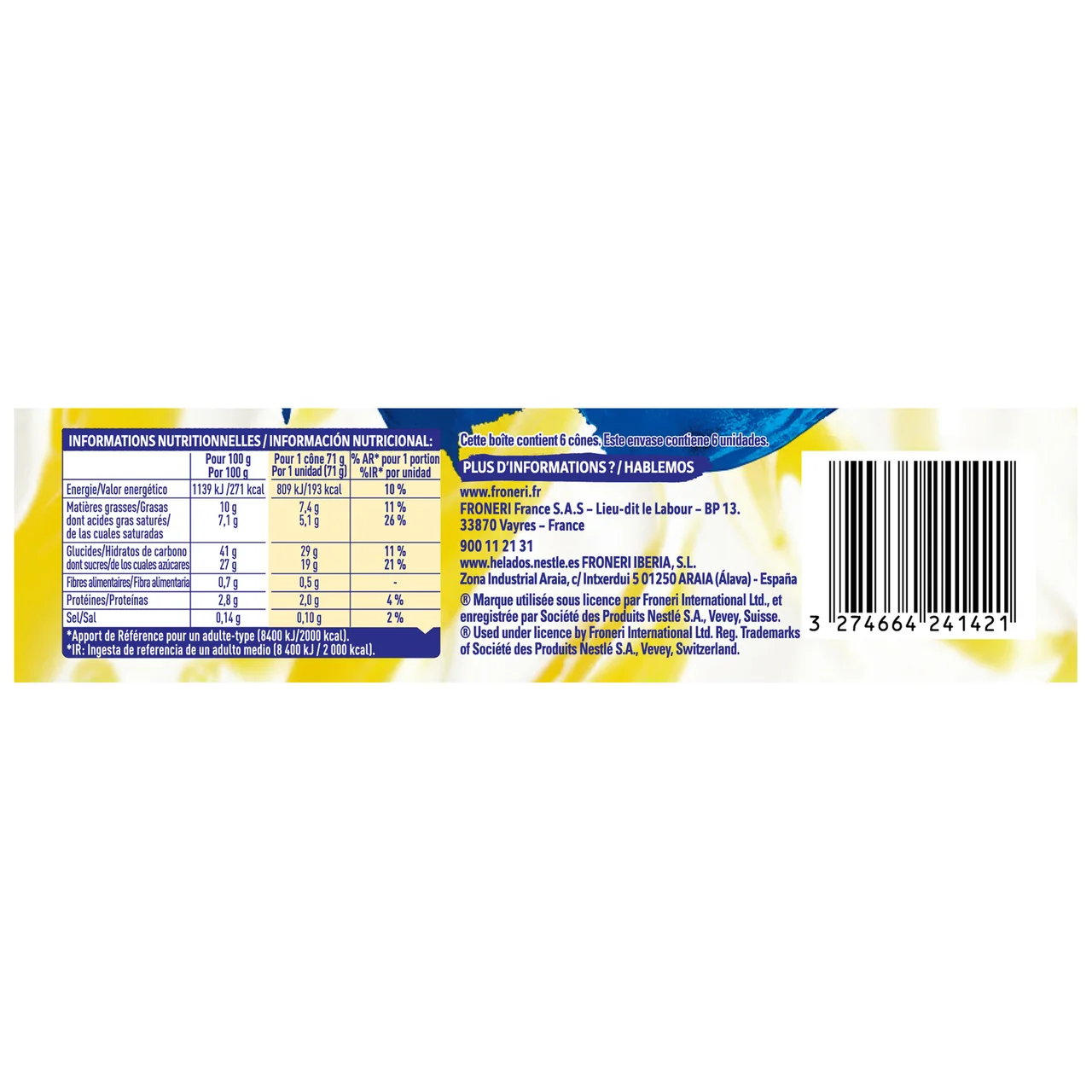 De Nestlé Conos de helado de limón y tarta de queso 6 x 110 ml.