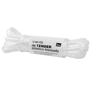 Imagen de Cuerda de tender de plástico trenzado color blanco, 20 metros, ROZENBAL.