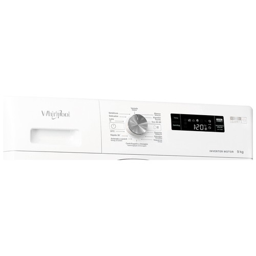 Lavadora WHIRLPOOL FFS 9269 W SP 9KG, clasificación energética: A, 1200RPM, H: 85cm, A: 59,5cm, F: 62,7cm.