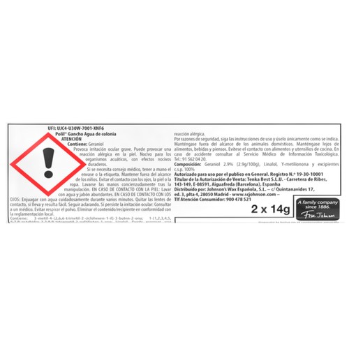 POLIL Antipolillas en colgador con aroma a colonia 2 uds.x 14 g.