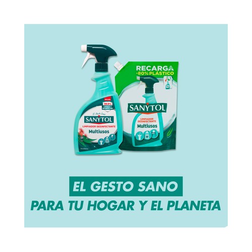 SANYTOL Recarga de limpiador desinfectante multiusos aroma eucalipto 750 ml.