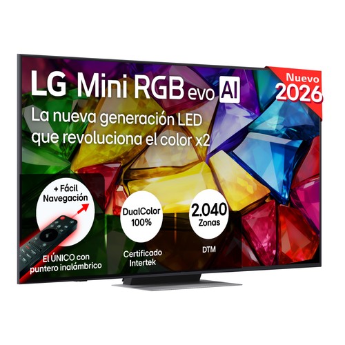 Televisión 165,1 cm (65") Mini RGB LG 65MRGB87B6B, 4K, Webos, 4HDMI, 2USB, 120Hz.