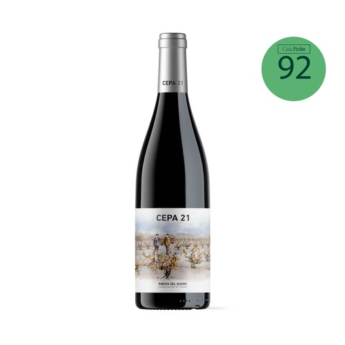 Vino tinto con denominación de origen Ribera del Duero CEPA 21 botella de 75 cl.