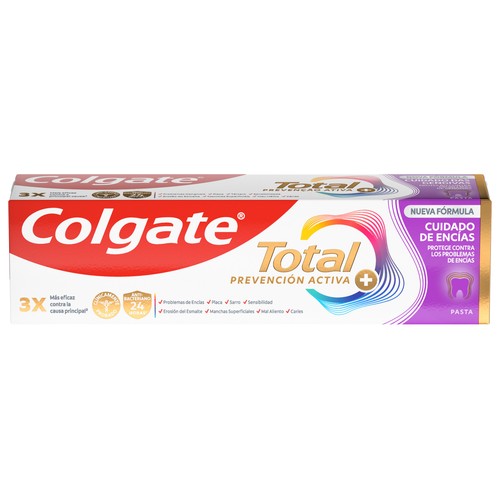 COLGATE Total Prevención acitva + Pasta de dientes que ayuda a prevenir la irritación y recesión de las encias 75 ml.