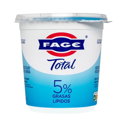 FAGE Yogur natural colado receta griega, con tan sólo 5% materia grasa Total 1 kg.