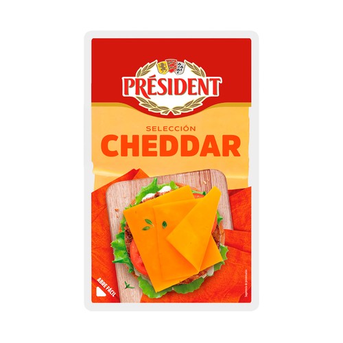 PRÉSIDENT Queso cheddar en lonchas 100 g.