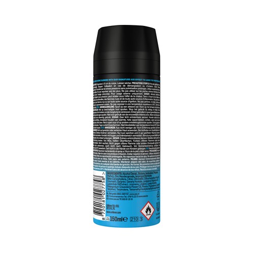 AXE Ice chill Desodorante en spray para hombre antitranspirante hasta 48 horas 150 ml.