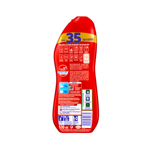 SOMAT Detergente lavavajilas duplo (antiolores-antigrasa) SOMAT 650 ML. + 650 ML.