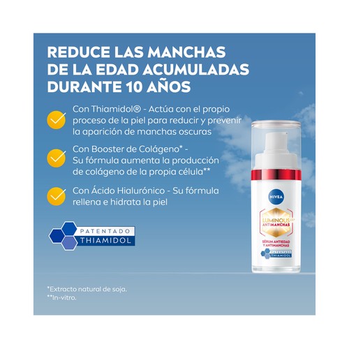 NIVEA Cellular luminous 630º Sérum facial 2 en 1 antimanchas y antiedad 30 ml.