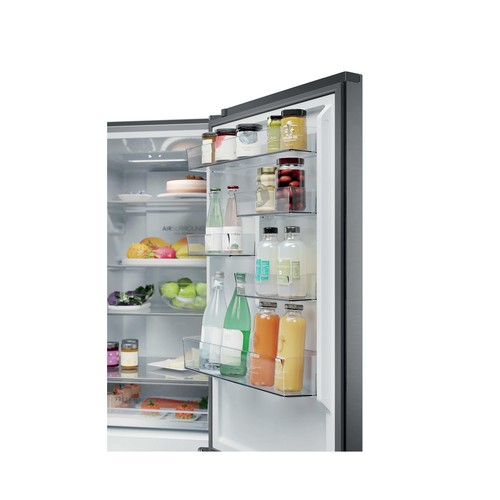 Frigorífico combi 185cm HAIER HDPR1618CNPK INOX, NO FROST, clasificación energética: C, H: 185cm, A: 59,5cm, F: 66,7cm, capacidad total: 355L.