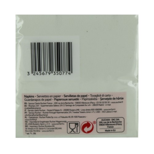 ACTUEL Servilletas de papel desechables 20 x 20 cm 2 capas blancas ACTUEL 100 uds.