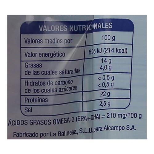 PRODUCTO ALCAMPO Salmón ahumado noruego en lonchas PRODUCTO ALCAMPO 700 g.