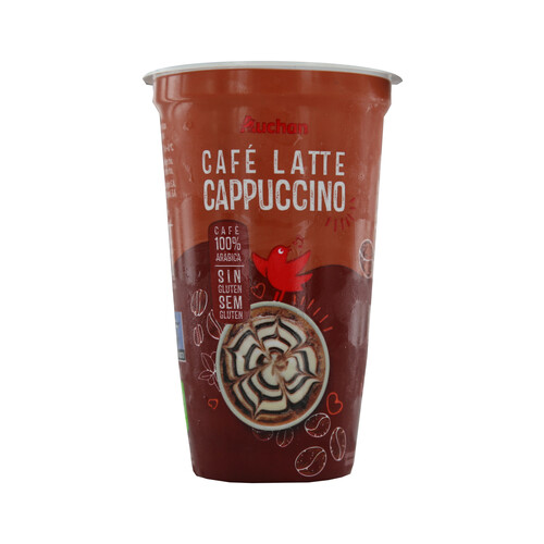 AUCHAN Bebida de café 100% arábica con leche y un toque de cacao (cappuccino) 250 ml. Producto Alcampo