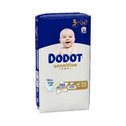 DODOT Sensitive Pañales talla 3 (6-10 kg) 56 uds.