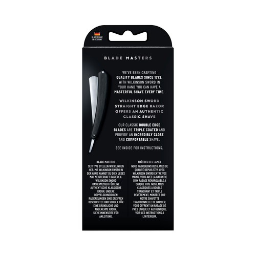 WILKINSON Navaja clásica de barbería con cuchillas recambiables + 5 recambios.