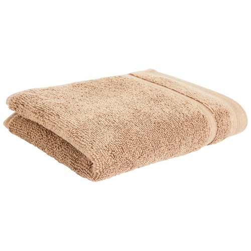 Toalla de tocador 100% algodón color beige, densidad de 500g/m², ACTUEL.