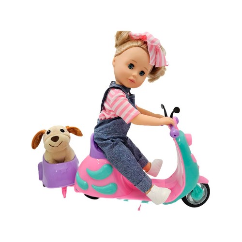 Muñeca con moto de 46cm, ONE TO FUN ALCAMPO.